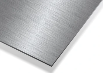 Polished stainless steel mount stand for a mirror.